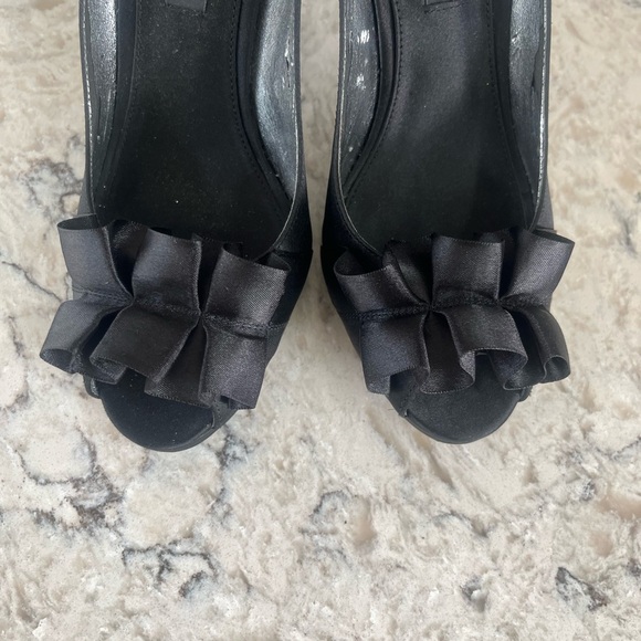 Nina Black High Heel Pumps with Decorative Toe - Picture 2 of 9